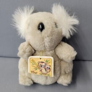 Vintage The Pot Bellies Plush Koala Bea Toy Gray Ivory Furry Ears 5.5" Daekor